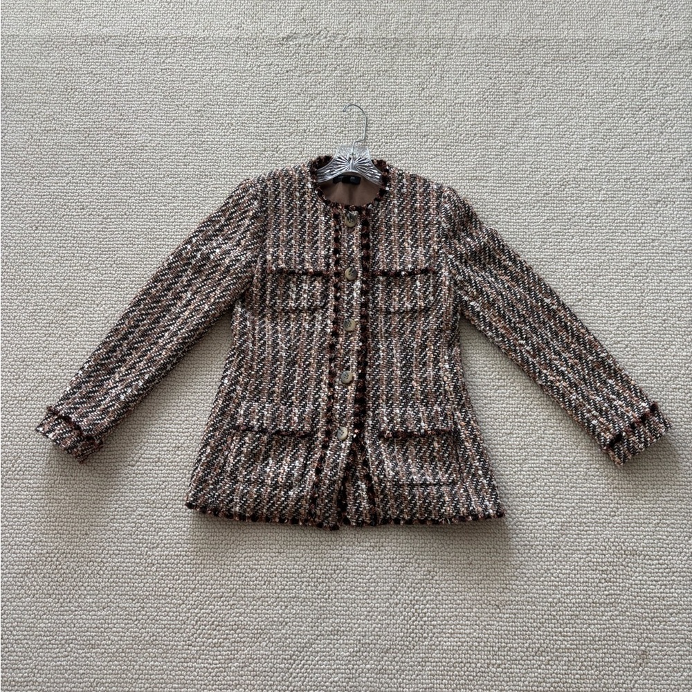 Women's Tweed Jacket - Brown & Black